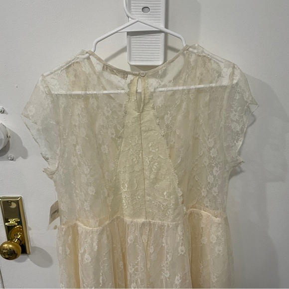 NWT Altar'd State Ivory Lace Midi Short Sleeve Dress - Picture 5 of 13